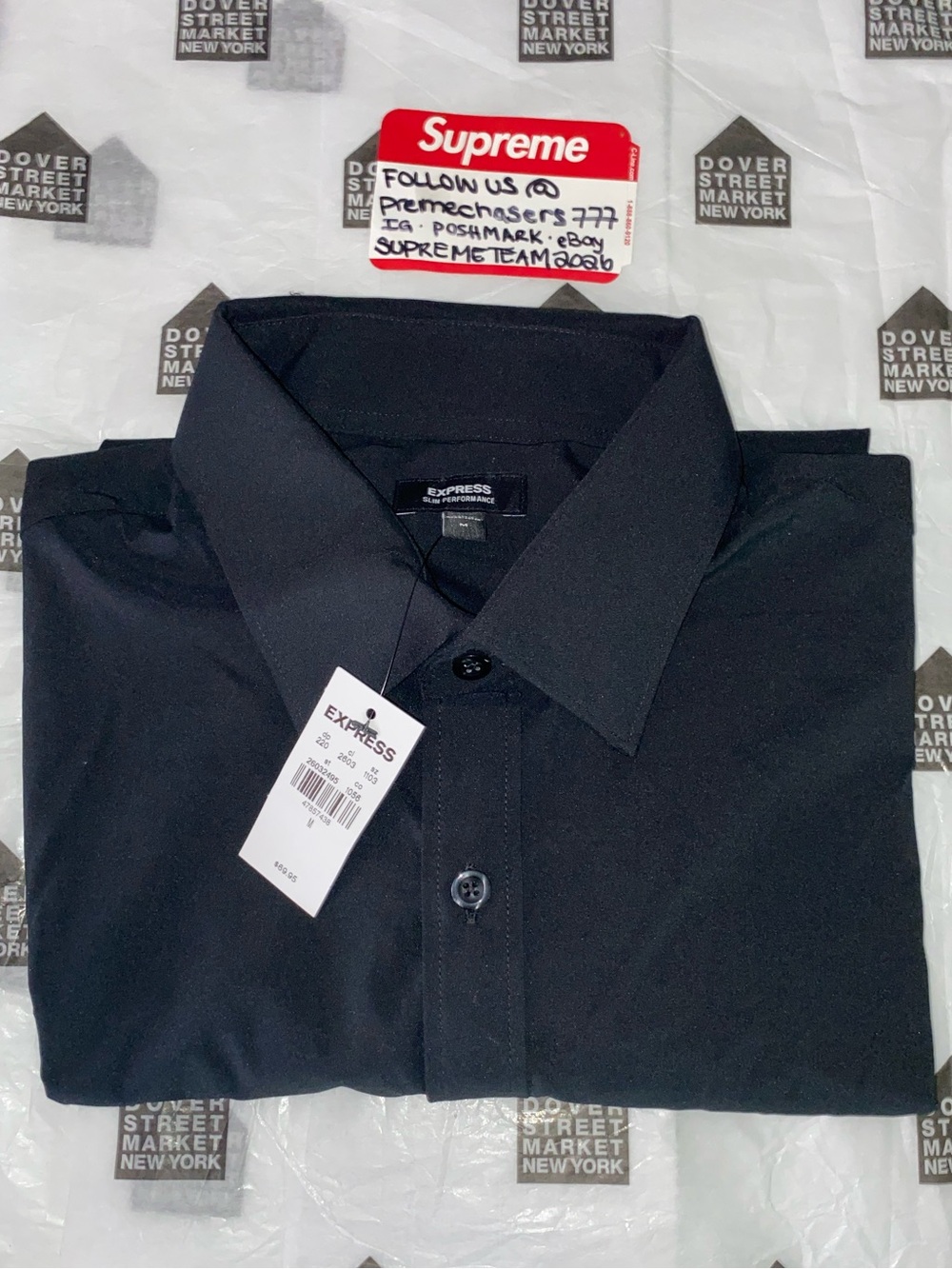 EXPRESS Men Slim Performance Dress Shirt - Medium - Black  BRAND NEW!